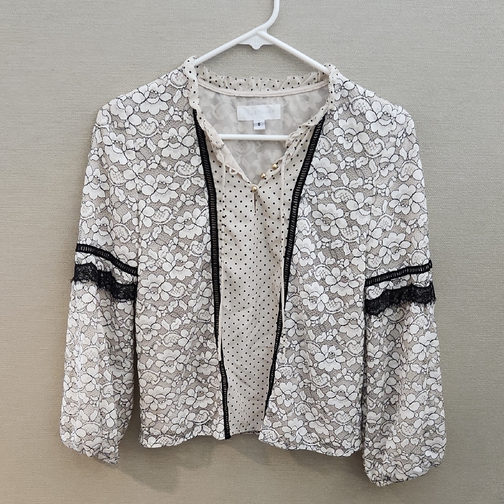 Jill Stuart Cream Lace Top Size Small